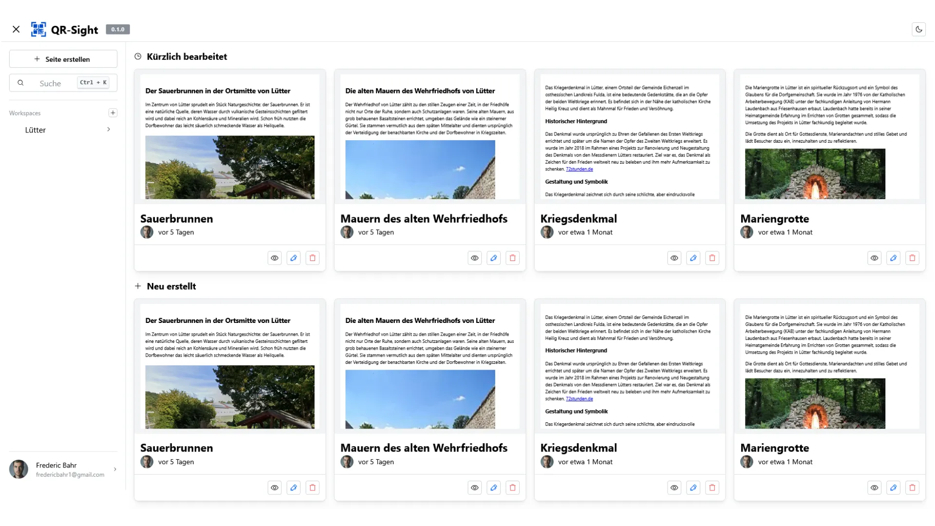 Preview of the studio application